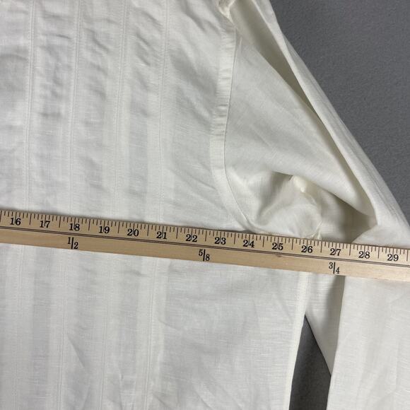 Havana Linen Blend Shirt Mens XXL Ivory Button Up Guayabera Tropical Aloha NEW - Picture 6 of 12